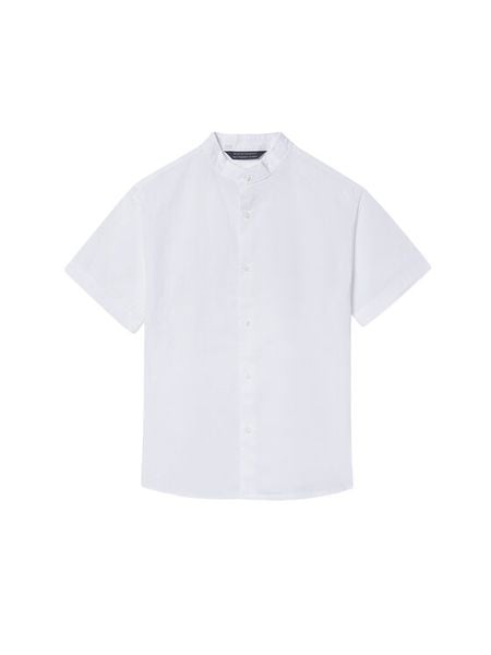 Mayoral Koszula 6171 Biały Regular Fit. Białe koszule dla chłopców Mayoral, bez wzorów, z bawełny, bez kołnierzyka, bez ramiączek. Za 114.99 zł.