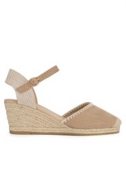 Jenny Fairy Espadryle WYL2610-1 Beżowy. Brązowe sandały damskie Jenny Fairy, bez wzorów, z materiału, bez obcasa, bez zapięcia. Za 69.99 zł.