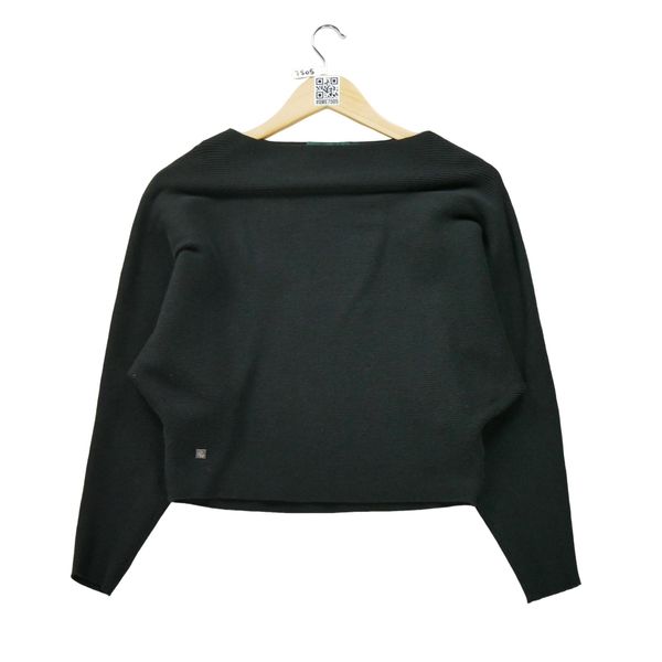 Damski czarny sweter. Czarne swetry damskie Ralph Lauren, l, bez wzorów, z materiału, eleganckie, bez kołnierzyka, bez ramiączek, długie, bez kaptura. Za 59.60 zł.