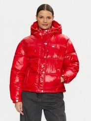 Tommy Jeans Kurtka puchowa DW0DW20210 Czerwony Regular Fit. Czerwone kurtki damskie Tommy Jeans, l, bez wzorów, z jeansu, bez kaptura. Za 1,079.00 zł.