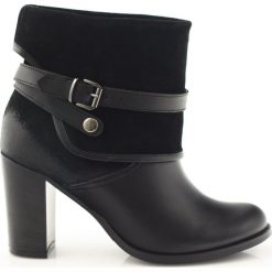 Czarne klasyczne buty damskie botki zimowe Edeo 1754. Czarne botki damskie Edeo, bez obcasa, bez zapięcia. W wyprzedaży za 179.00 zł.