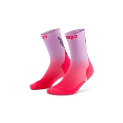 Damskie sportowe skarpety kompresyjne do połowy łydki Core Run gradient CEP. Czerwone skarpety damskie CEP, bez wzorów, z elastanu. Za 79.00 zł.