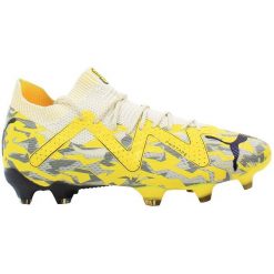 Buty piłkarskie Puma Future Ultimate FG/AG damskie żółte. Żółte obuwie sportowe damskie Puma, bez wzorów, z materiału, do biegania. Za 492.90 zł.