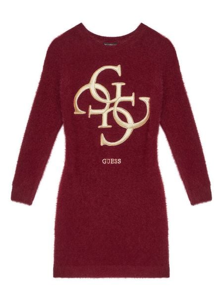 Guess Sukienka dzianinowa J5BK08 Z0720 Czerwony Regular Fit. Czerwone sukienki dla dziewczynek Guess, z aplikacjami, z dzianiny, bez ramiączek. Za 209.99 zł.