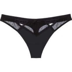 Stringi mini bonprix czarny. Czarne stringi damskie bonprix, z bawełny. Za 29.99 zł.