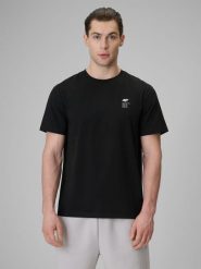 4F T-shirt regular gładki męski - czarny S. Czarne t-shirty męskie 4f, m, bez wzorów, z bawełny, klasyczne, bez kołnierzyka. Za 59.99 zł.