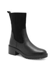 Lasocki Botki RONA WB-RONA-03 Czarny. Czarne botki damskie Lasocki, z materiału, bez obcasa, na słupku, bez zapięcia. Za 279.99 zł.