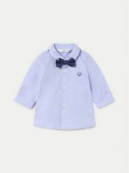 Mayoral Koszula 2180 Błękitny Regular Fit. Niebieskie koszule dla chłopców Mayoral, bez wzorów, z bawełny, bez kołnierzyka, bez ramiączek. Za 79.99 zł.