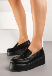 Czarne Mokasyny na Grubej Podeszwie Velritia. Czarne mokasyny damskie Born2be, z jeansu, eleganckie. Za 119.99 zł.