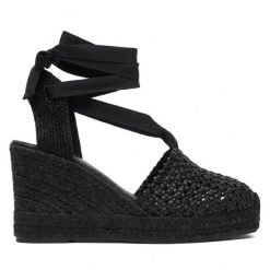 Espadryle Weekend Max Mara. Czarne sandały damskie Weekend Max Mara, bez wzorów, bez obcasa, bez zapięcia. Za 1,519.00 zł.