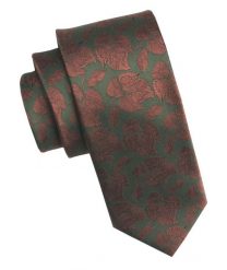 Elegancki i Modny Męski Krawat - Angelo di Monti - Ciemna Zieleń, Brązowe Kwiaty. Zielone krawaty i muchy Angelo di Monti, bez wzorów, z tkaniny, eleganckie. Za 45.00 zł.