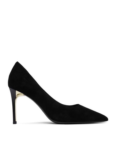 Eva Minge Szpilki EO-RELYSA-01 Czarny. Czarne szpilki damskie Eva Minge, bez wzorów, ze skóry, bez obcasa, bez zapięcia. Za 399.99 zł.