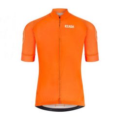Męska koszulka kolarska z krótkim rękawem – Pomarańczowa. Brązowe buty sportowe męskie KEADA SPORTS, bez zapięcia, rowerowe. Za 306.00 zł.