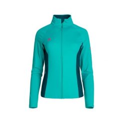 Kurtka polarowa damska DENVER Stretch, dwuelastyczna, wiatroszczelna i oddychają. Zielone kurtki damskie IZAS, bez wzorów, z nylonu, bez kaptura, trekkingowe. Za 252.13 zł.