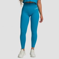 Legginsy damskie fitness z wysokim stanem akwamarynowe Limitless. Niebieskie legginsy damskie GYMBEAM, s, bez wzorów, z elastanu, z podwyższonym stanem, na fitness i siłownię. Za 115.90 zł.