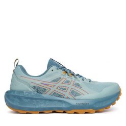 Buty do biegania Asics. Niebieskie obuwie sportowe damskie Asics, bez wzorów, do biegania. Za 409.99 zł.