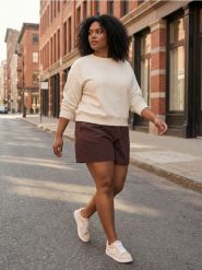 Wiskozowe szorty - brązowy. Brązowe szorty damskie Sinsay, l, bez wzorów, z wiskozy. Za 29.99 zł.