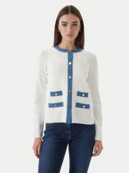 Luisa Spagnoli Kardigan Capotreno 100363 Biały Regular Fit. Białe kardigany damskie Luisa Spagnoli, l, bez wzorów, z syntetyku, bez kołnierzyka, bez ramiączek, bez kaptura. Za 1,669.00 zł.