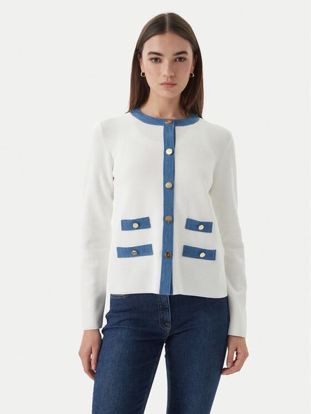 Luisa Spagnoli Kardigan Capotreno 100363 Biały Regular Fit. Białe kardigany damskie Luisa Spagnoli, xl, bez wzorów. Za 1,669.00 zł.