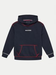 Tommy Hilfiger Bluza Monotype KB0KB09051 Granatowy Regular Fit. Niebieskie bluzy dla chłopców Tommy Hilfiger, bez wzorów, z bawełny, bez ramiączek, bez kaptura. Za 219.99 zł.
