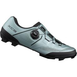 Buty rowerowe MTB XC503, lodowoniebieskie. Niebieskie buty sportowe męskie Shimano, bez zapięcia, rowerowe. Za 750.50 zł.