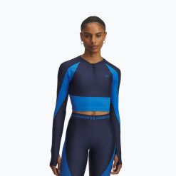 Longsleeve Under Armour HeatGear Rib 1/4 Zip. Niebieskie obuwie sportowe damskie Under Armour, bez wzorów, na fitness i siłownię. Za 139.99 zł.