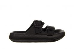 Klapki Laura Vita Nuon 08 Noir 202001, Czarny, Tworzywo - 35-36. Czarne klapki damskie Laura Vita, bez wzorów, z materiału, eleganckie, bez obcasa. W wyprzedaży za 89.10 zł.