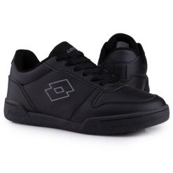 Buty męskie sportowe trampki Lotto TITANIS. Czarne trampki męskie Lotto, bez wzorów, z materiału, sportowe, bez zapięcia. Za 138.00 zł.