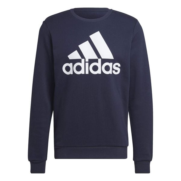 Bluza z dużym logo adidas Essentials. Niebieskie bluzy męskie Adidas, s, bez wzorów, z bawełny, bez kaptura, na fitness i siłownię. Za 194.99 zł.