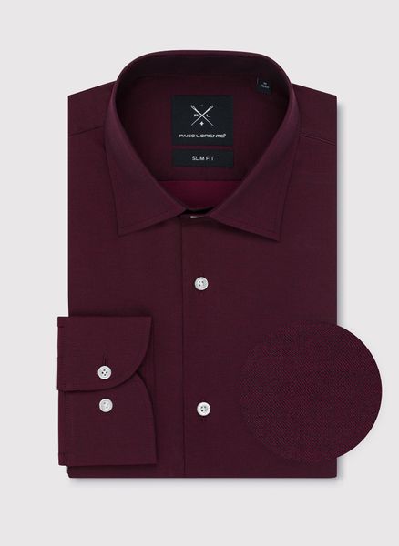 PAKO LORENTE – Bawełniana koszula męska w kolorze bordowym. Czerwone koszule męskie Pako Lorente, na jesień, m, bez wzorów, z bawełny, bez kołnierzyka, bez ramiączek. Za 149.99 zł.