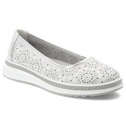 Półbuty damskie S.Barski, ze skóry naturalnej licowej ażurowy kwiatowy wzór lekka podeszwa komfortowe casual, srebrne, LR61-7038. Szare półbuty damskie S.BARSKI, w ażurowe wzory, ze skóry, casualowe, bez obcasa, na płaskiej podeszwie, bez zapięcia. Za 169.00 zł.