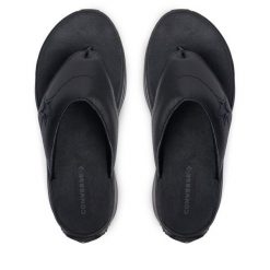 Japonki Converse. Czarne klapki damskie Converse, bez wzorów, bez obcasa. Za 399.99 zł.