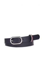 Tommy Hilfiger Pasek Damski Chic 2.5 Corp AW0AW16169 Granatowy. Niebieskie paski damskie Tommy Hilfiger, bez wzorów, ze skóry. Za 119.99 zł.