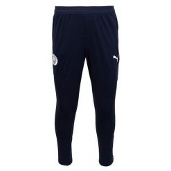 Spodnie dresowe Manchester City 2025/26. Niebieskie spodnie sportowe męskie Puma, l, bez wzorów, z dresówki, na fitness i siłownię. Za 239.87 zł.