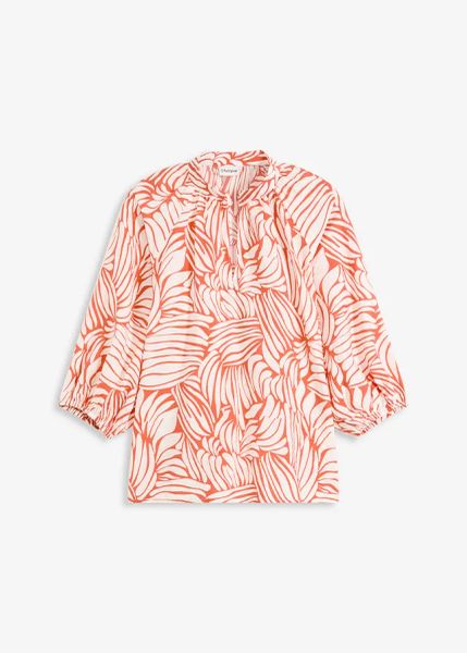 Bluzka tunikowa. Brązowe bluzki damskie bonprix, bez wzorów, bez kołnierzyka, bez ramiączek. Za 109.99 zł.