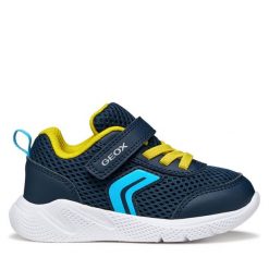 Sneakersy Geox. Niebieskie trampki i tenisówki chłopięce Geox, bez wzorów, bez zapięcia. Za 179.99 zł.