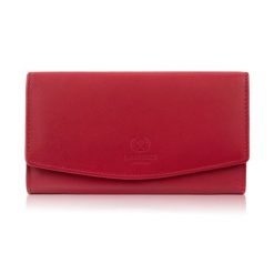 Portfel damski skórzany z RFID czerwony na prezent Paolo Peruzzi SL-11-RD. Czerwone portfele damskie bez wzorów, ze skóry. Za 79.00 zł.