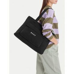 Torebka Roxy. Czarne torebki do ręki damskie Roxy, bez wzorów, bez dodatków. Za 79.99 zł.