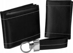 4U Cavaldi Zestaw prezentowy: skórzane portfel, etui i brelok - 4U Cavaldi UNIW. Portfele męskie 4U Cavaldi, bez wzorów. Za 146.84 zł.
