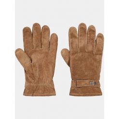 Rękawiczki męskie Barts Vilmari. Brązowe rękawiczki męskie Barts, na zimę, bez wzorów, ze skóry, eleganckie. Za 269.00 zł.