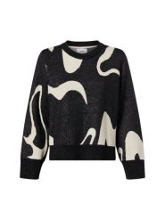 Nümph sweter z dzianiny - NUMitzy Kobiety Sztuczne włókno czarny|biały, XXL. Białe swetry damskie Nümph, xxl, bez wzorów, z dzianiny, eleganckie, bez kołnierzyka, bez ramiączek, bez kaptura. Za 229.95 zł.