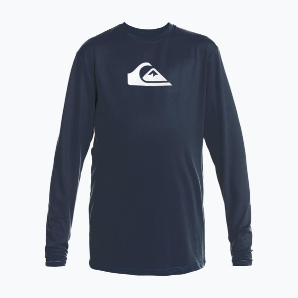 Koszulka do pływania dziecięca Quiksilver Solid Streak LS Y. Niebieskie bluzki dla dziewczynek Quiksilver, bez wzorów, bez kołnierzyka, bez ramiączek. Za 73.99 zł.