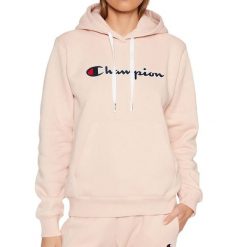 Bluza sportowa damska Champion Wmns Organic Cotton Blend Script Logo Hoodie. Czerwone bluzy sportowe damskie Champion, xs, bez wzorów, z kapturem. Za 243.00 zł.