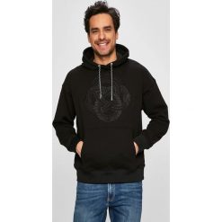 Armani Exchange - Bluza. Brązowe bluzy męskie Armani Exchange, l, z aplikacjami, z bawełny, z kapturem. W wyprzedaży za 359.90 zł.