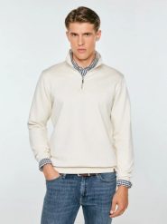Bluza męska ze stójką perłowa marcell 103. Białe bluzy męskie Big Star, l, bez wzorów, z bawełny, bez kaptura. Za 199.99 zł.