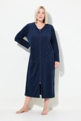 Damskie Szlafrok dwukierunkowy zamek błyskawiczny frotte miękki w dotyku. Brązowe szlafroki damskie Ulla Popken, plus size, bez wzorów, z bawełny, plus size, bez ramiączek, długie, bez kaptura. Za 239.99 zł.