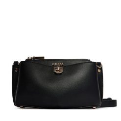 Torebka Guess. Czarne listonoszki damskie Guess, z aplikacjami, bez dodatków. Za 609.99 zł.