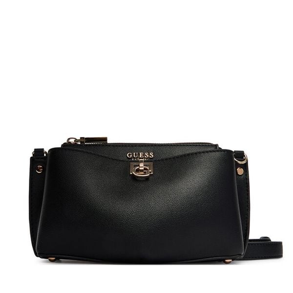 Torebka Guess. Czarne listonoszki damskie Guess, z aplikacjami, bez dodatków. Za 325.99 zł.