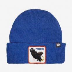 Czapka Beanie Goorin Bros New Heights Blue. Niebieskie czapki i kapelusze męskie Goorin Bros, bez wzorów. Za 181.89 zł.
