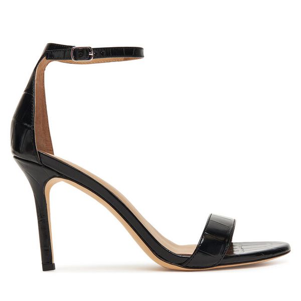 Sandały LAUREN RALPH LAUREN. Czarne sandały damskie Lauren Ralph Lauren, bez wzorów, bez obcasa, na szpilce, bez zapięcia. Za 549.99 zł.